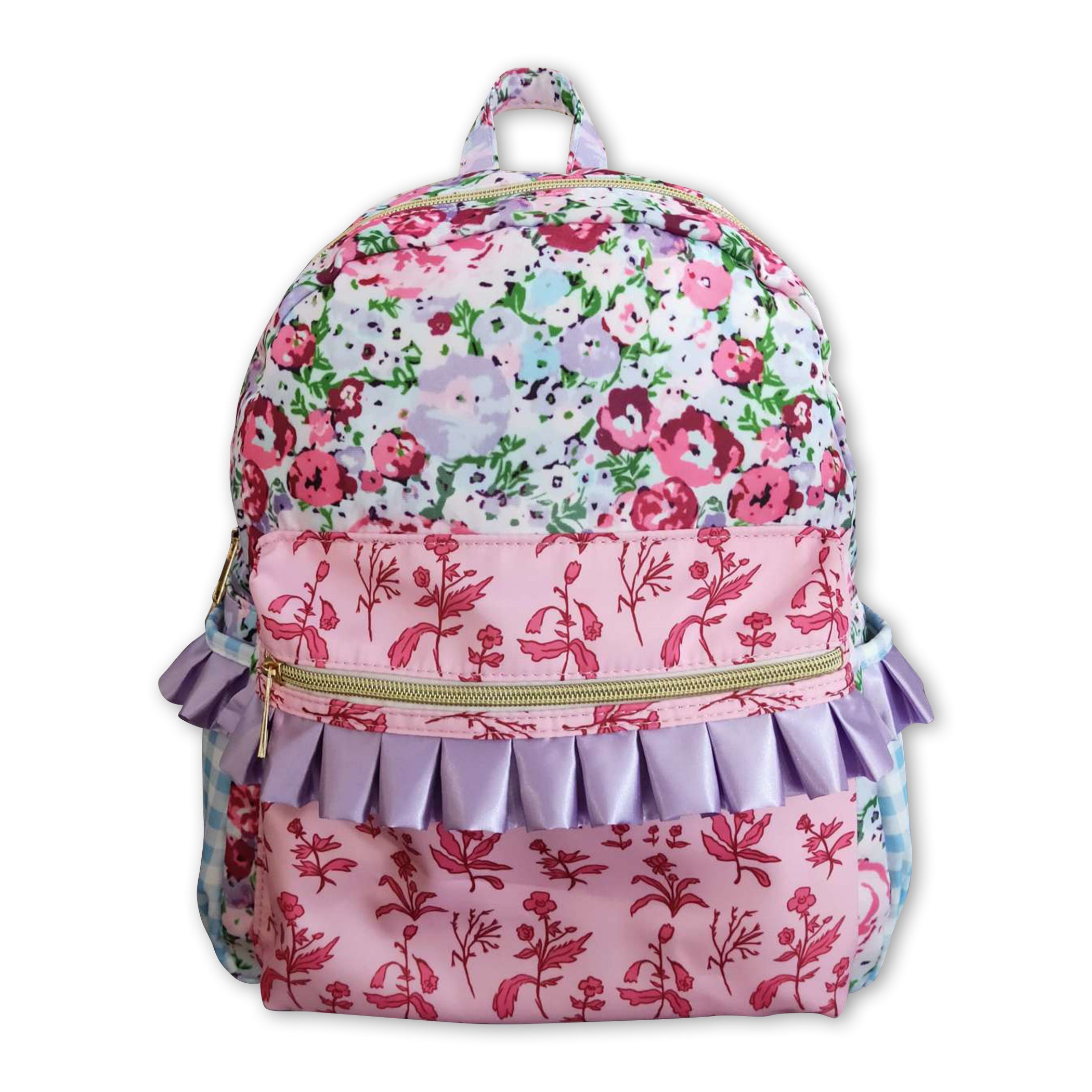 Lavender floral ruffle cute little girls backpack – Yawoo Garments