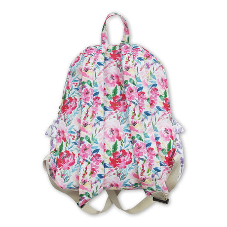 Floral lavender cute little girls backpack