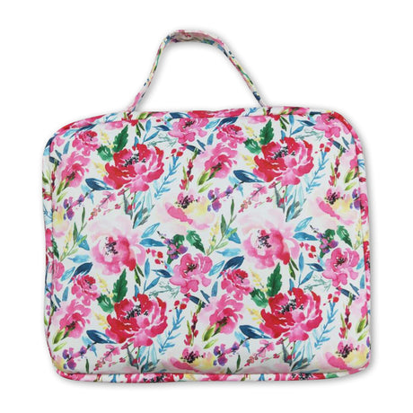 Lavender floral kids girls lunch box bag