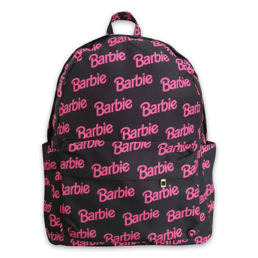 Black hot pink party kids girls backpack