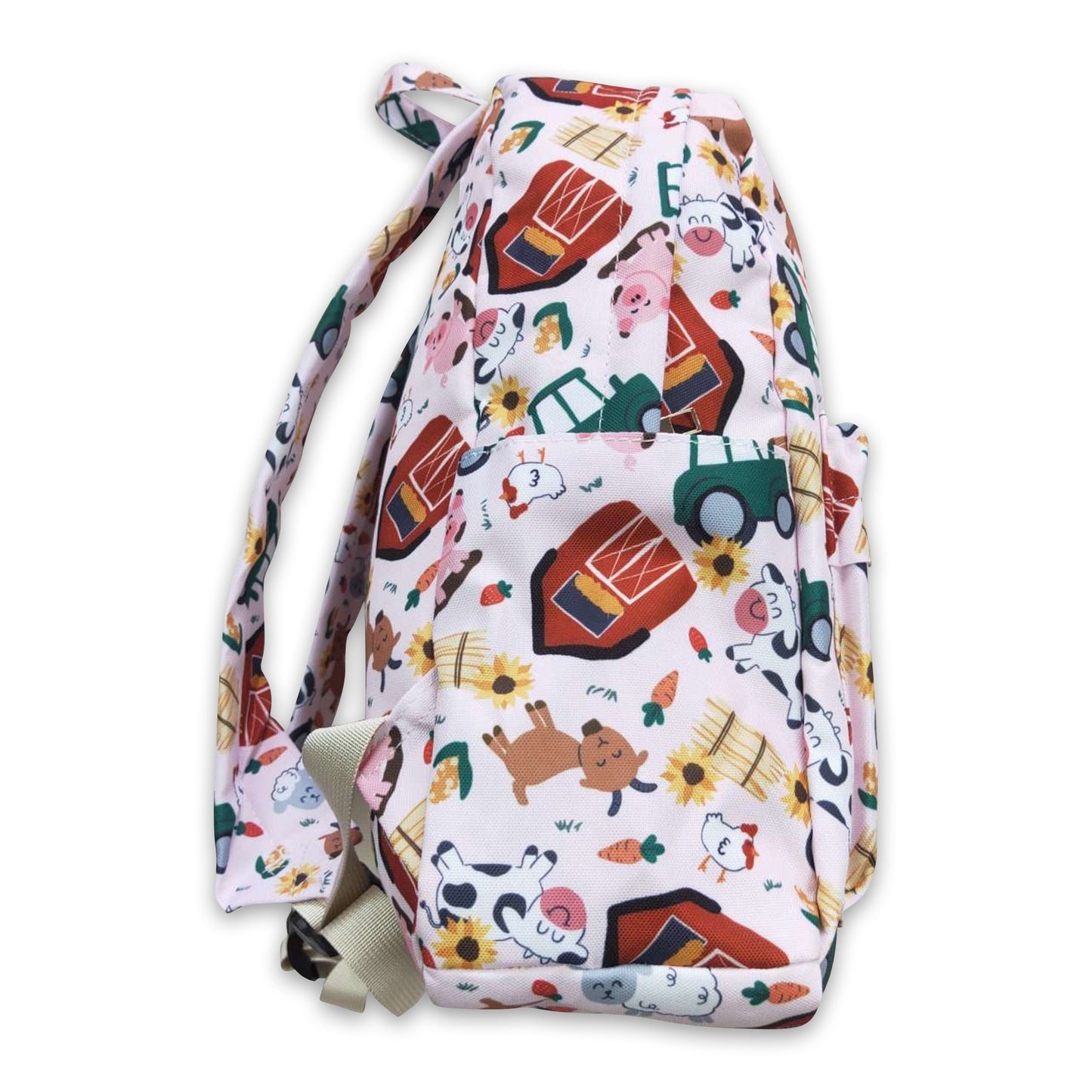 Pig cow sheep chicken kids farm backpack