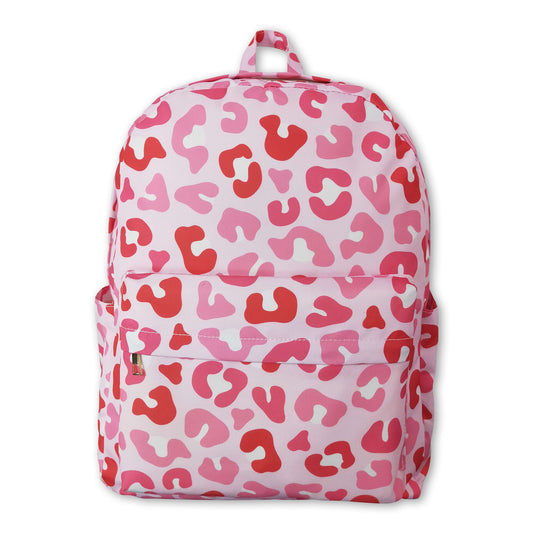Pink leopard girls valentine backpack
