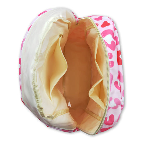 Pink leopard girls valentine backpack