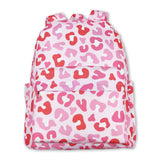 Pink leopard girls valentine backpack