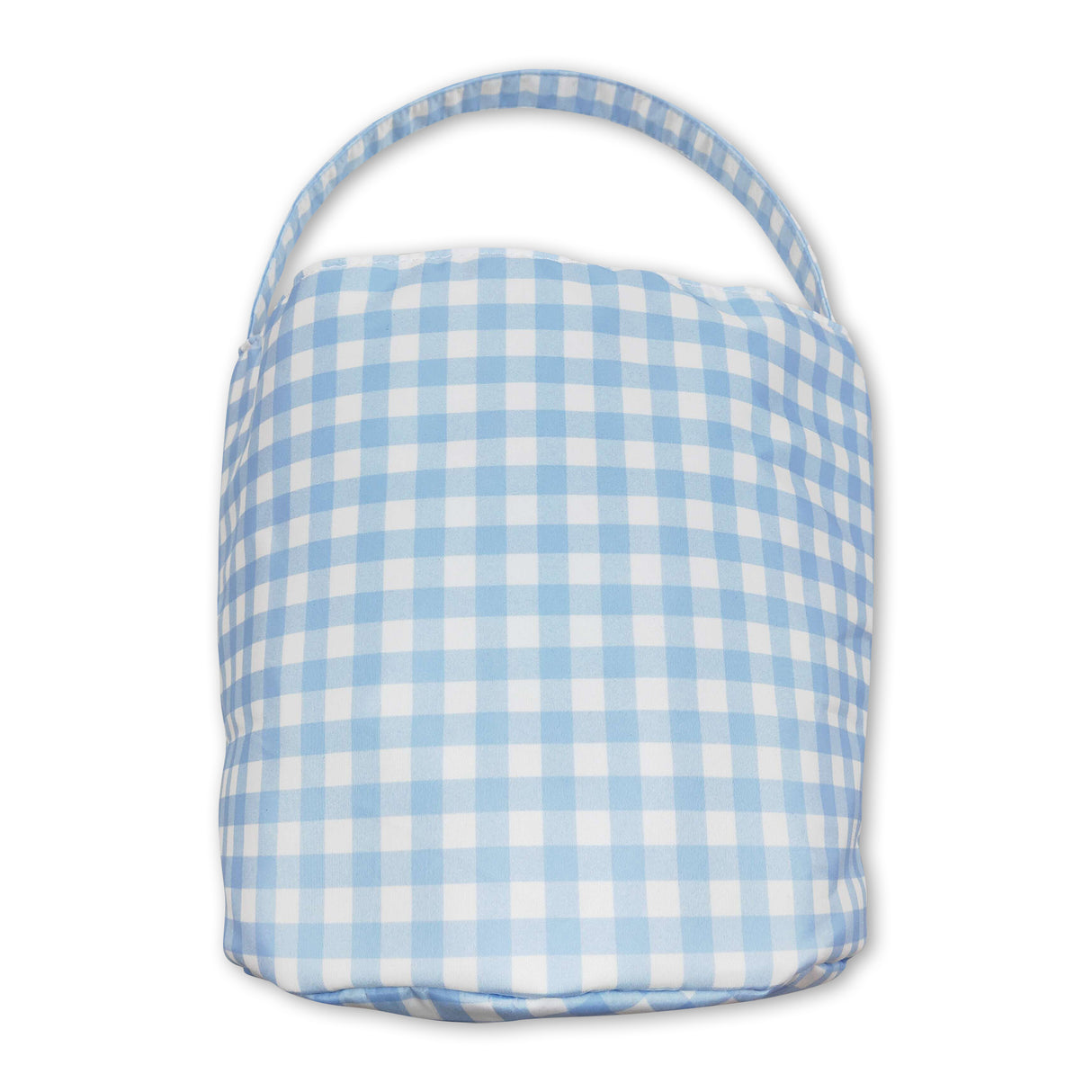 Light blue plaid ruffle bunny kids boys easter basket