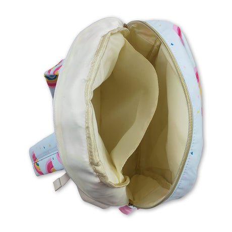 Colorful rainbow ruffle kids girls backpack