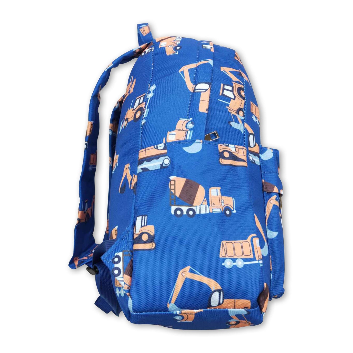 Blue constructions kids boys backpack