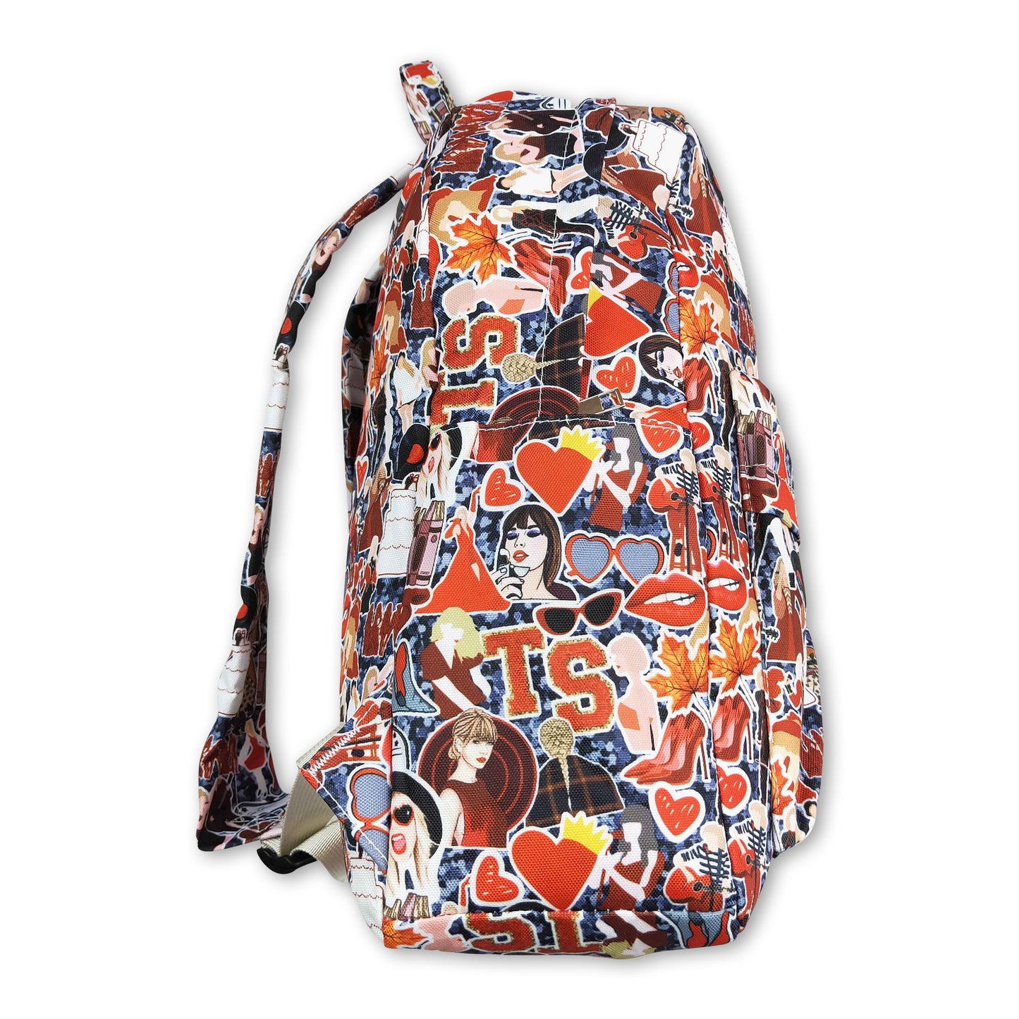 Red heart glasses singer girls backpack