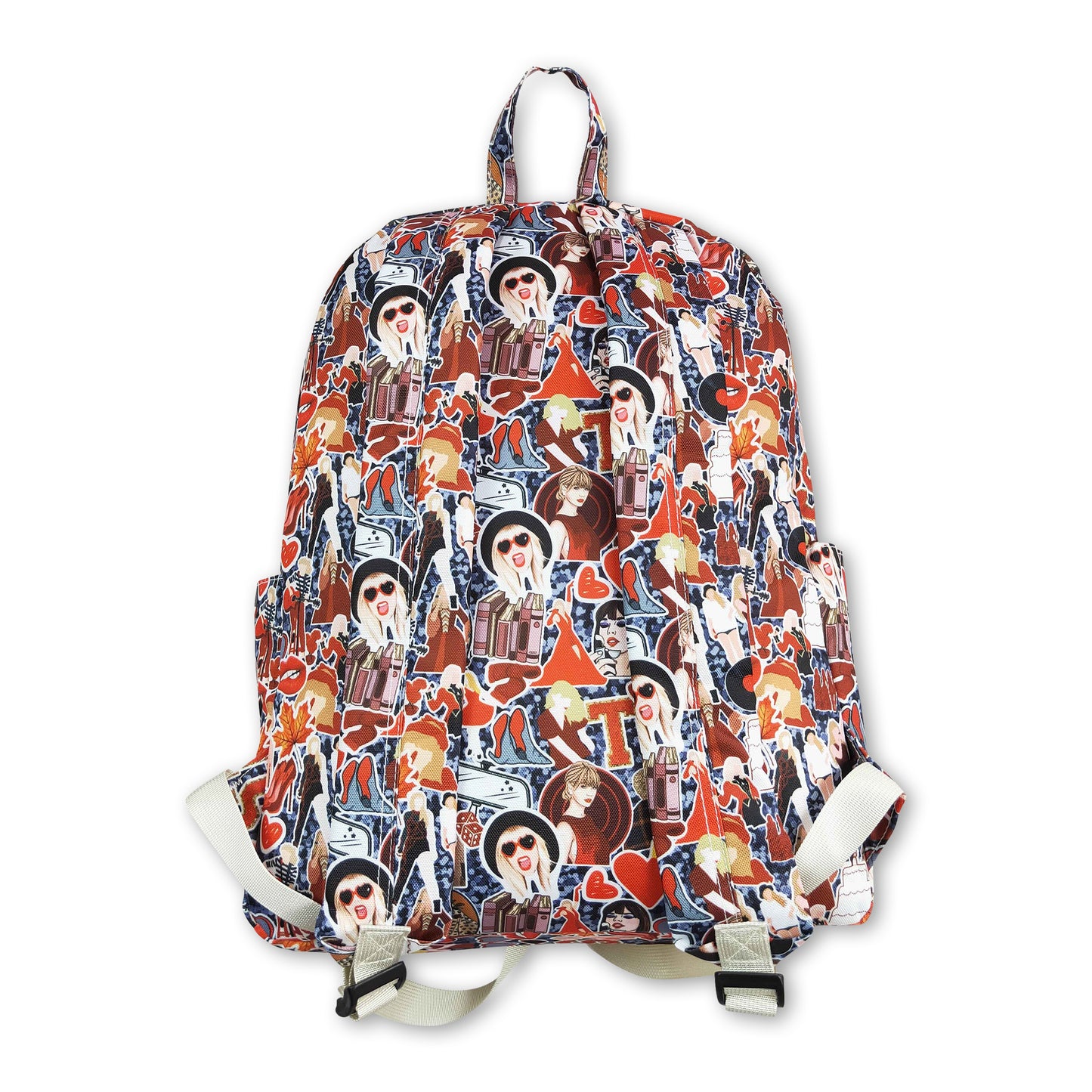 Red heart glasses singer girls backpack