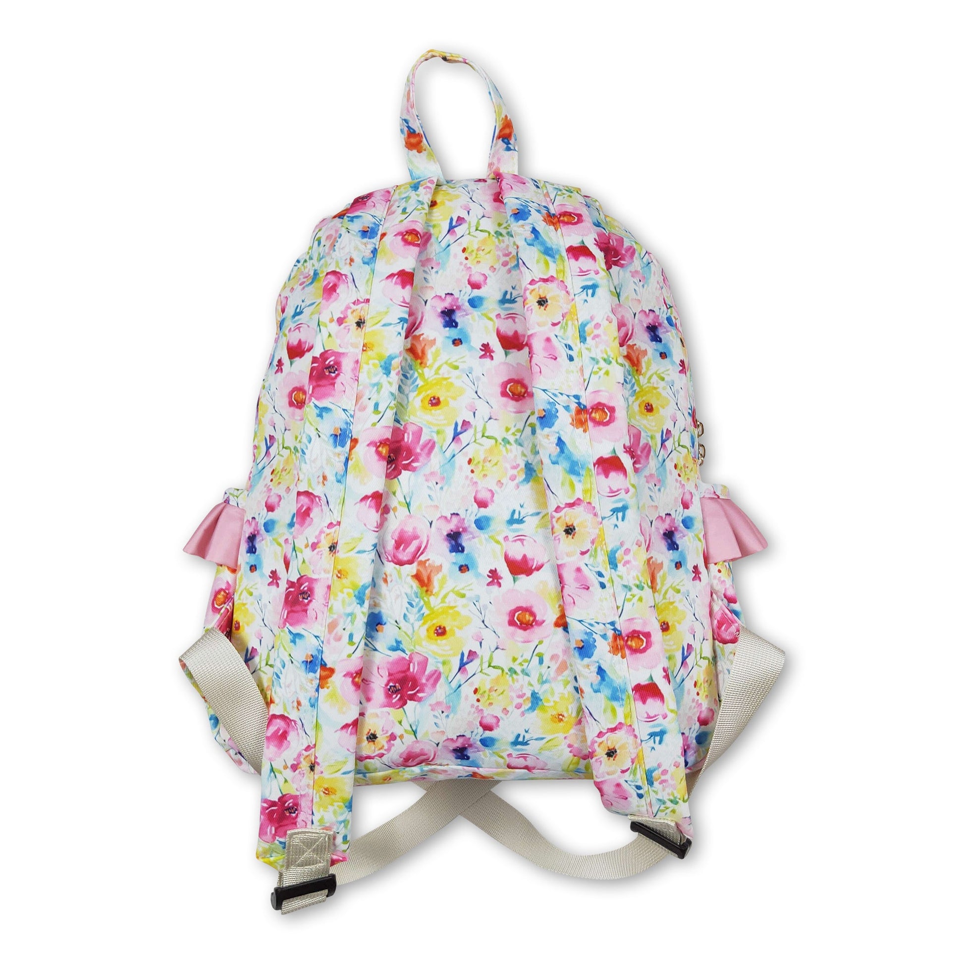 Pink flower ruffle girls backpack – Yawoo Garments