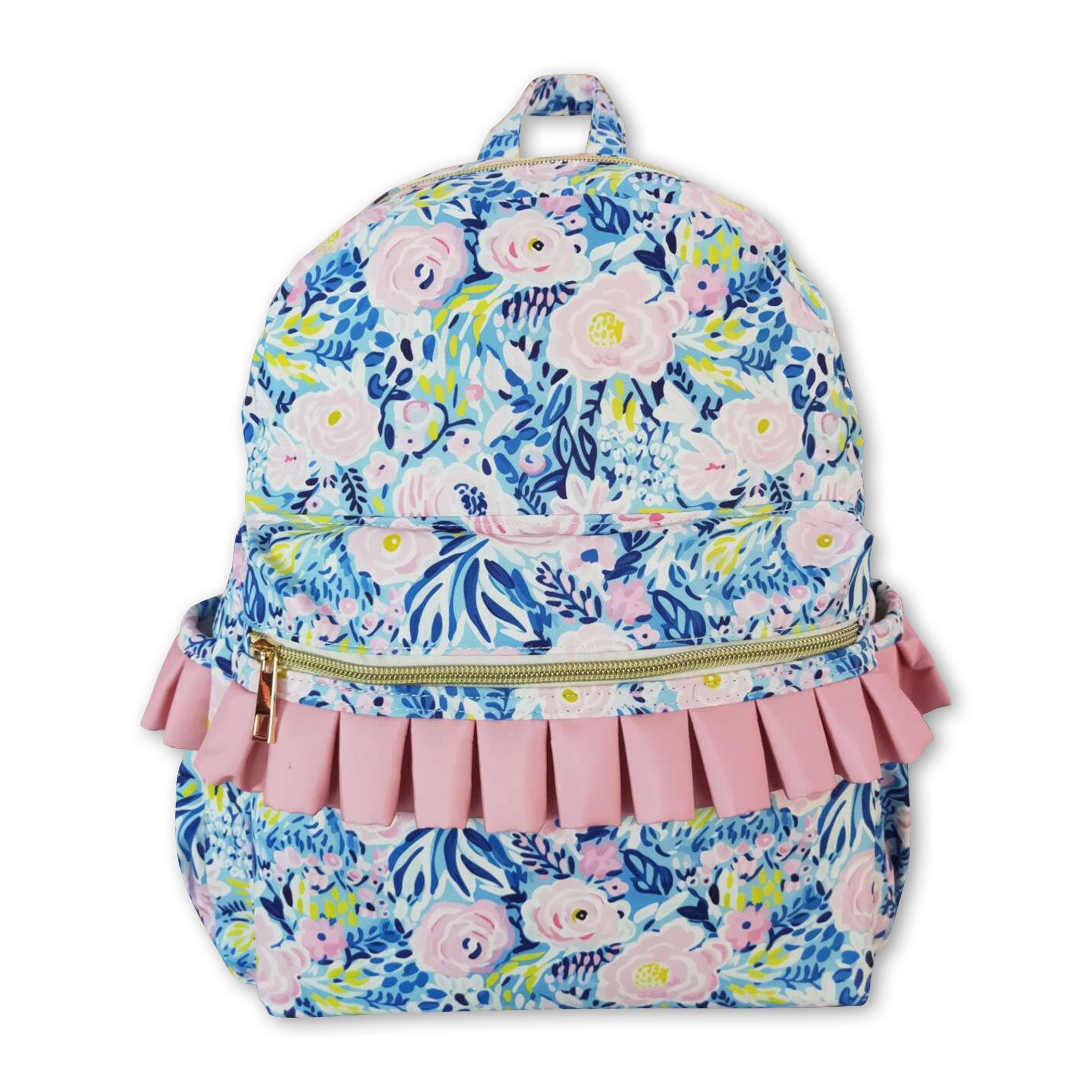 Blue flower ruffle girls backpack – Yawoo Garments