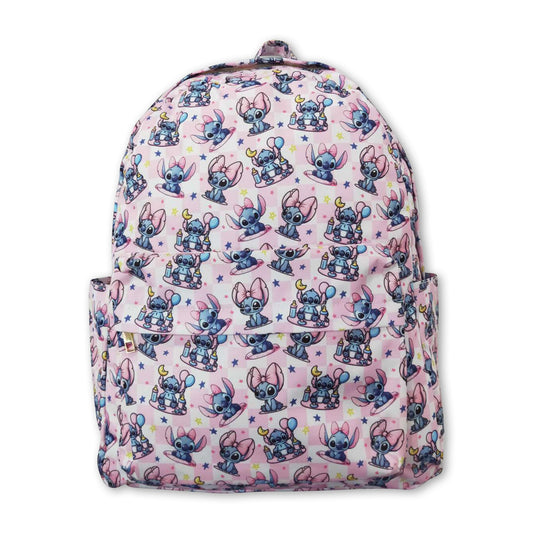 Pink plaid koala girls backpack