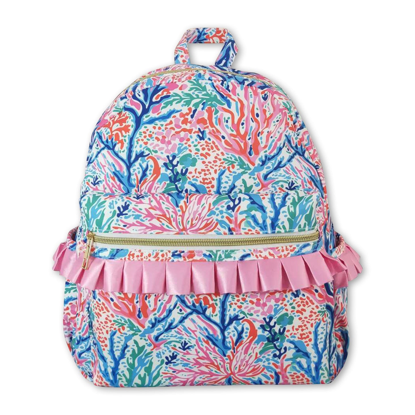 Pink blue watercolor kids girls backpack