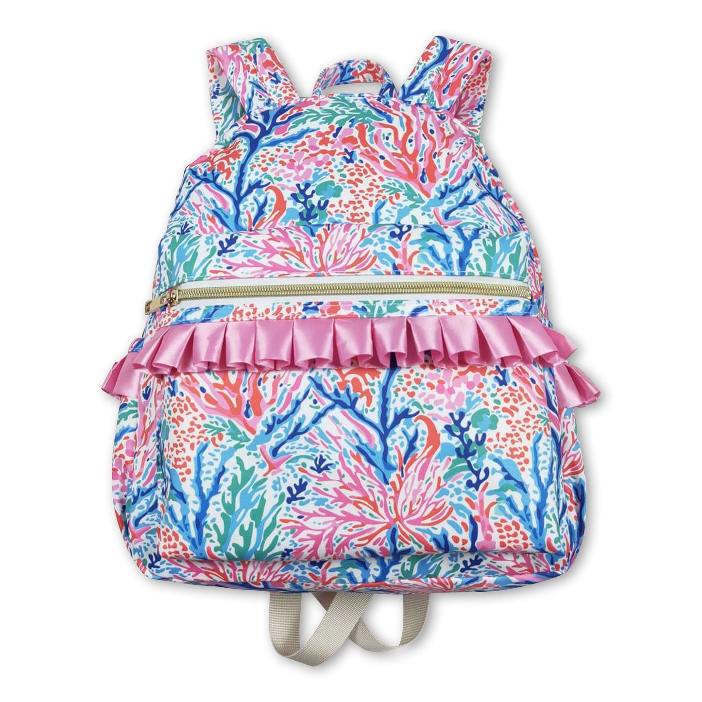 Pink blue watercolor kids girls backpack