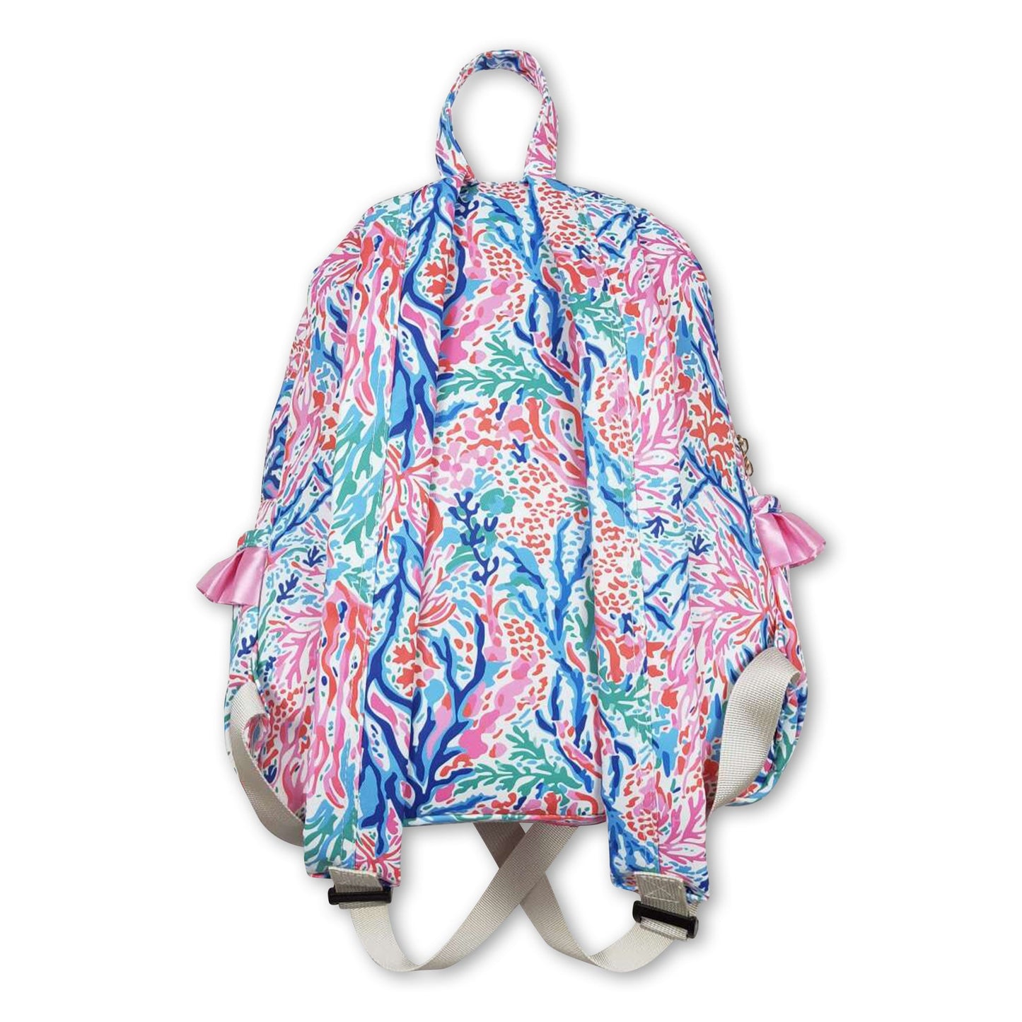 Pink blue watercolor kids girls backpack