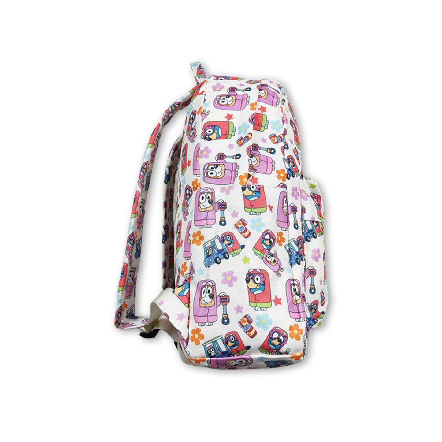 Floral stars dog kids girls backpack