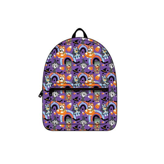 Rainbow dog witches kids girls Halloween backpack