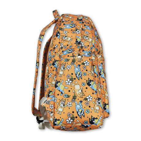 Floral dog kids girls backpack