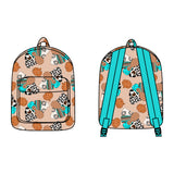 Leopard turkey pumpkin girls Thanksgiving backpack