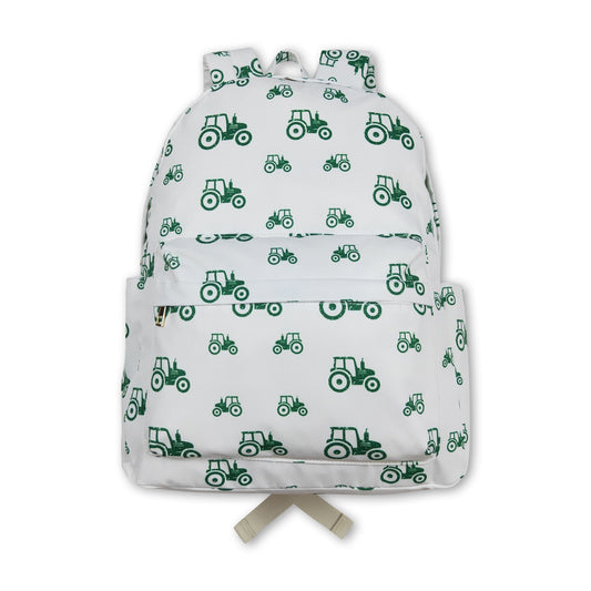 Green tractor farm kids boys backpack