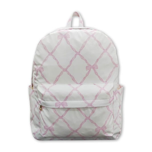 Pink bow kids girls backpack