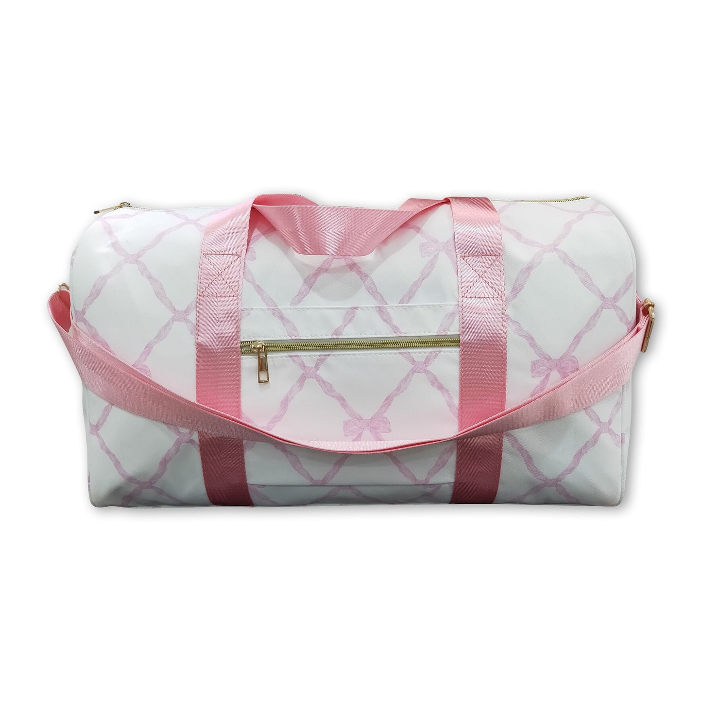 Pink bow duffel bag