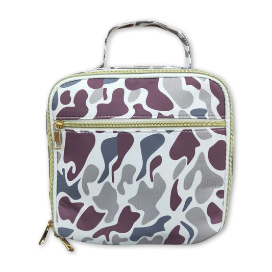 Camo print kids lunch box bag