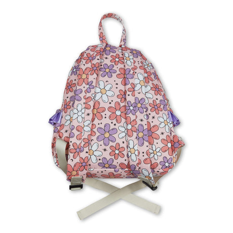 Lavender ruffle floral kids girls backpack