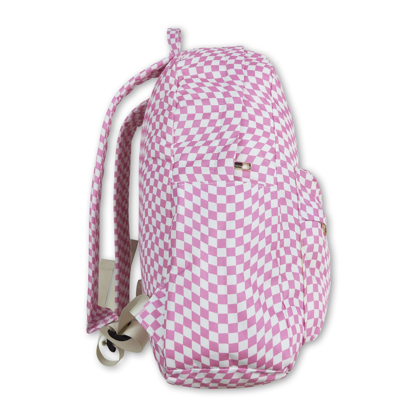 Pink plaid kids girls backpack