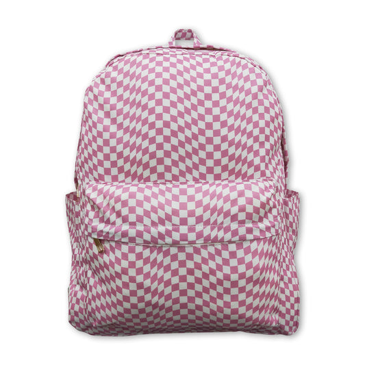 Pink plaid kids girls backpack