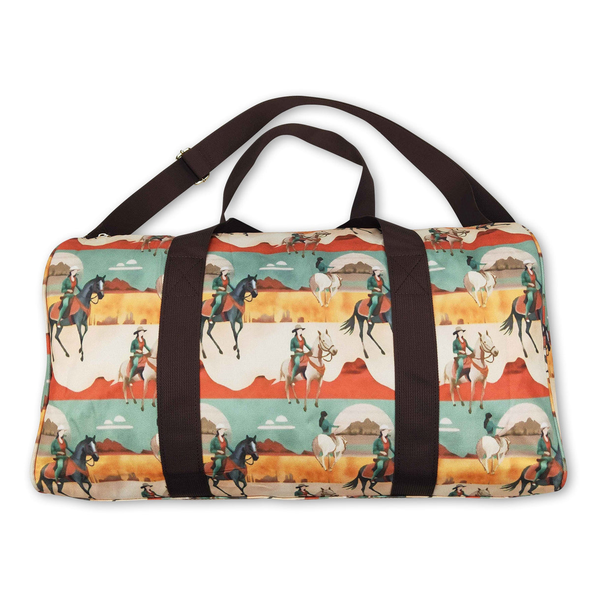 Brown horse rodeo western duffel bag