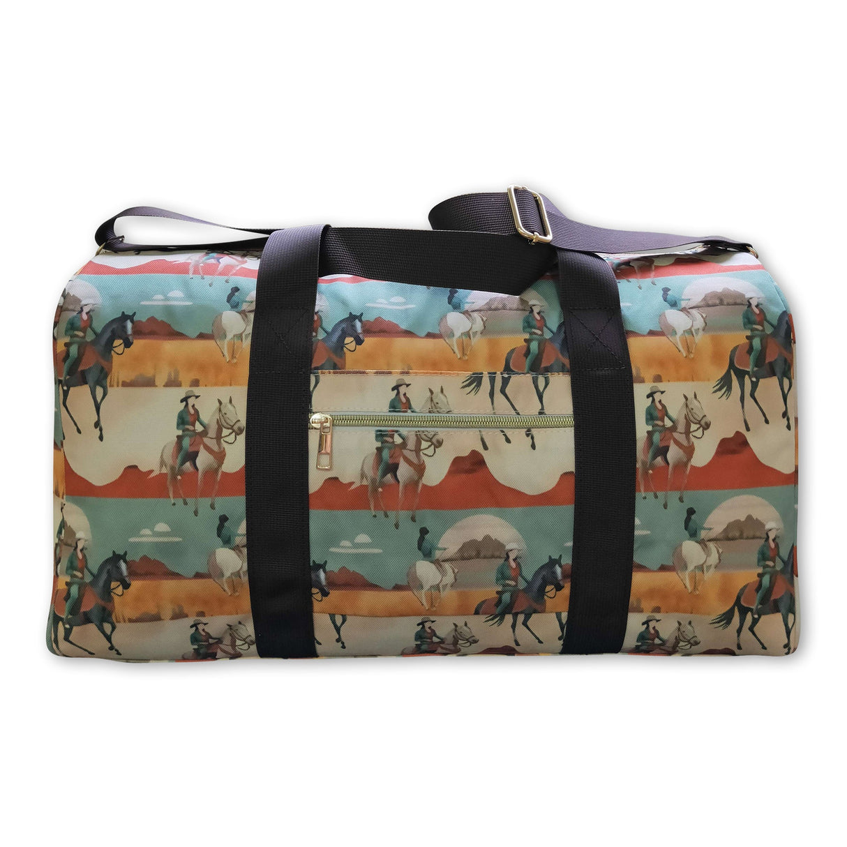Brown horse rodeo western duffel bag