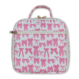 Pink bow kids girls lunch box bag