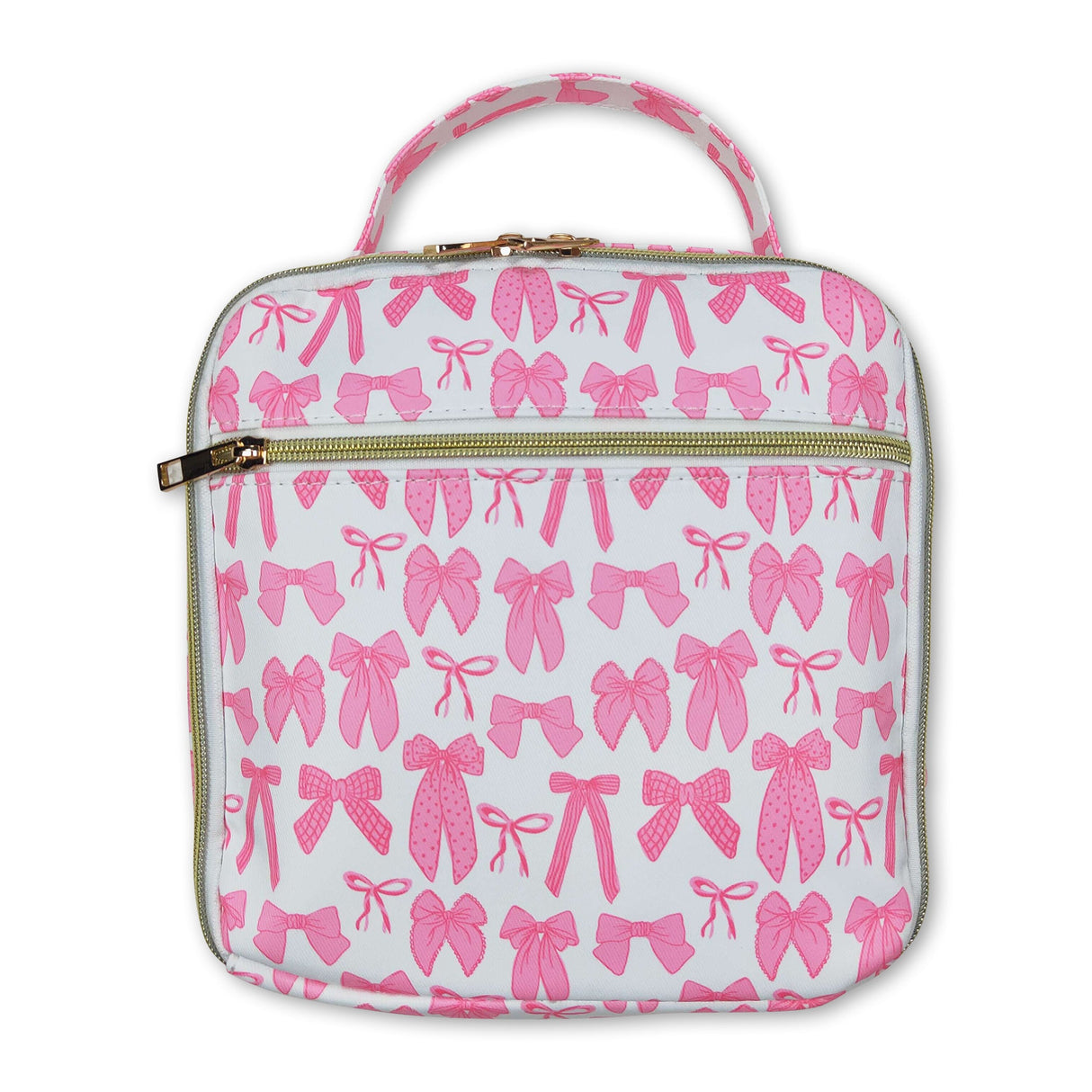 Pink bow kids girls lunch box bag
