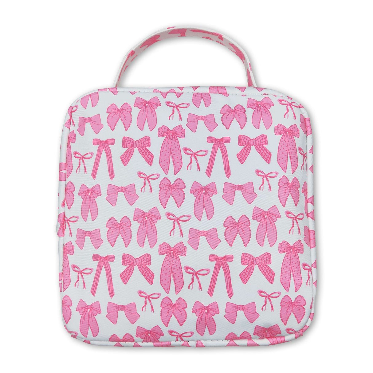 Pink bow kids girls lunch box bag