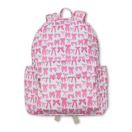 Pink bow children girls back to school backpack
