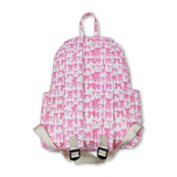 Pink bow children girls back to school backpack