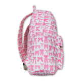 Pink bow children girls back to school backpack
