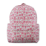 Pink bow children girls back to school backpack
