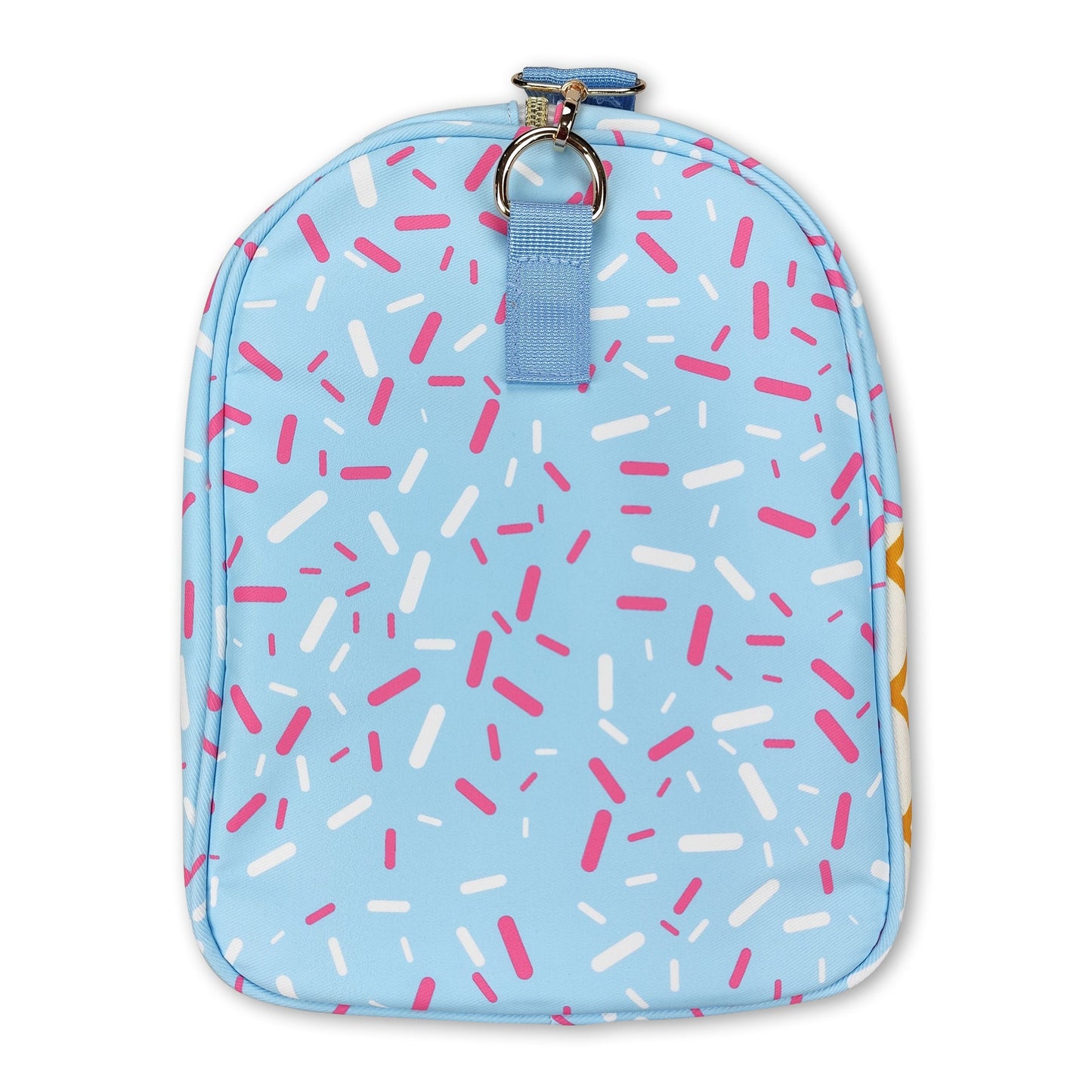 Light blue straps sprinkle duffel bag