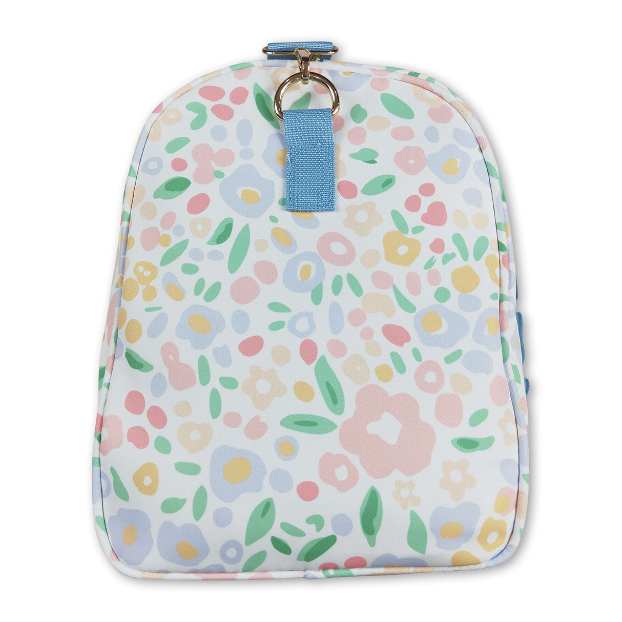 Light blue ruffle band floral women duffel bag