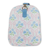 Light blue ruffle band floral bow women duffel bag