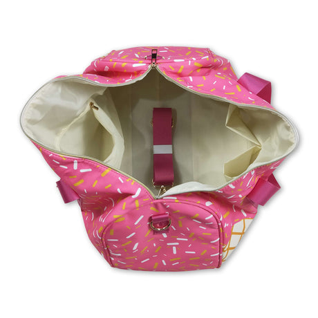 Pink ice cream sprinkle team duffel bag