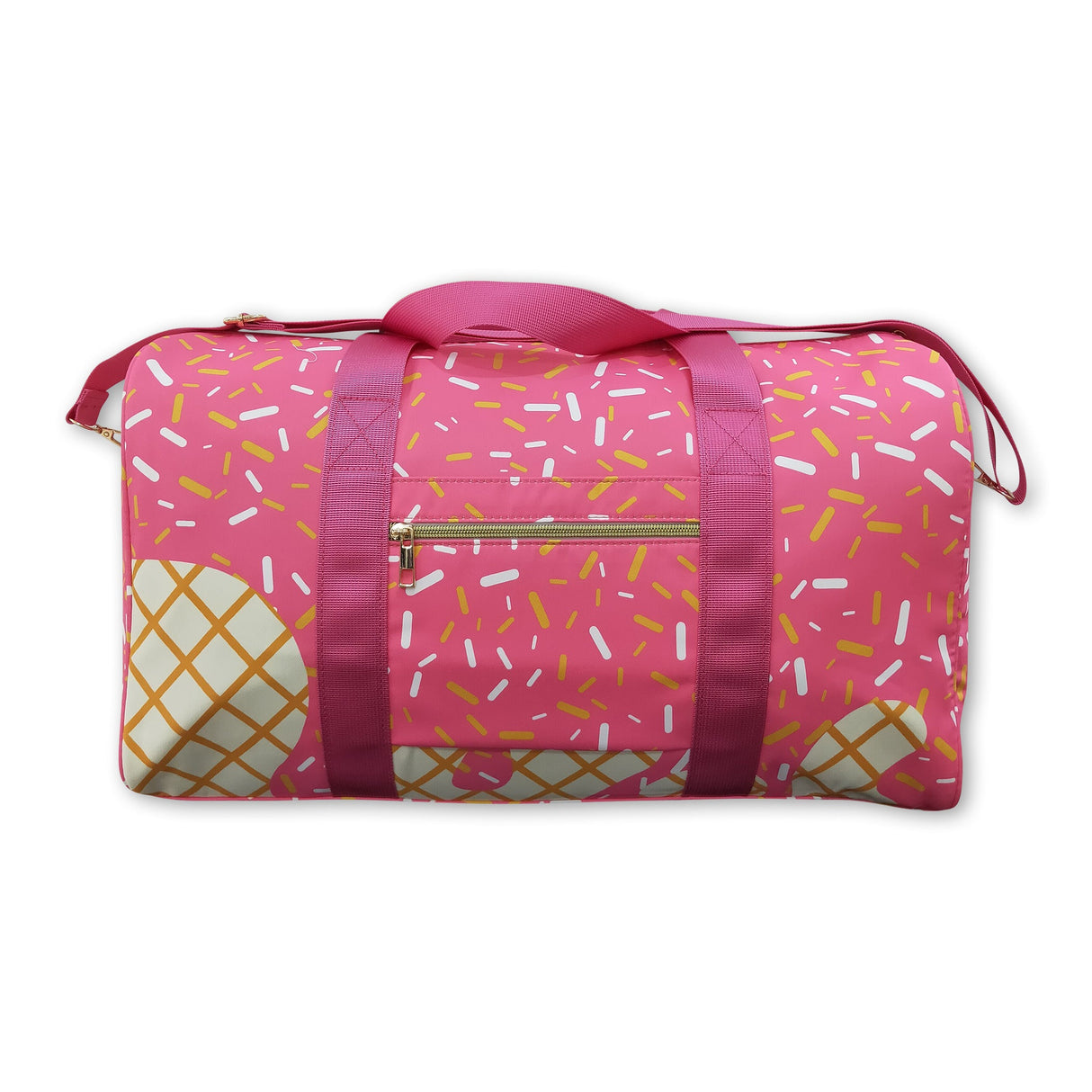 Pink ice cream sprinkle team duffel bag