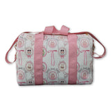 Pink heart bow small duffel bag