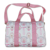 Pink heart bow small duffel bag