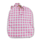 Pink plaid ruffle women duffel bag