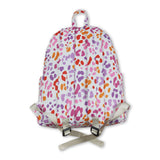 Pink ruffle leopard kids girls backpack
