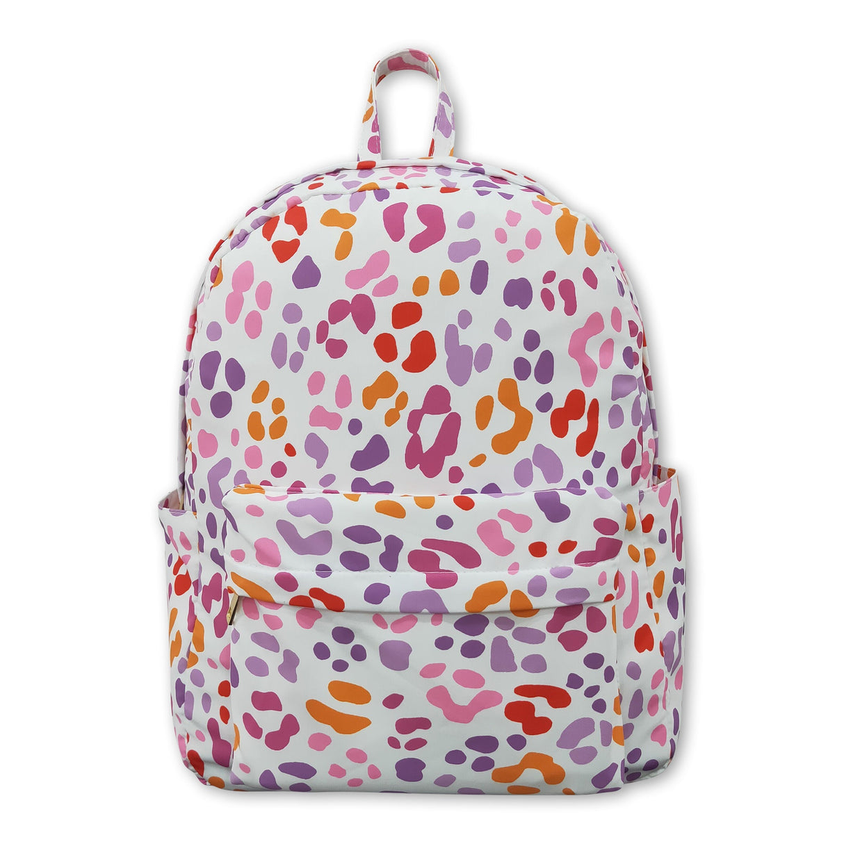 Pink ruffle leopard kids girls backpack