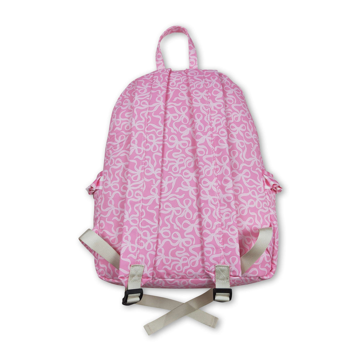 Pink bow ruffle kids girls backpack